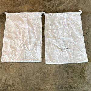 Authentic Versace White Drawstring Dust Bag Set